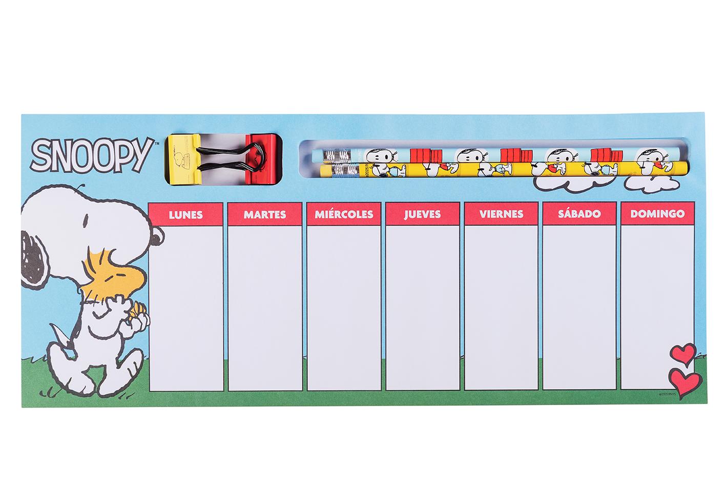 MAW Snoopy - Planner Semanal con accesorios