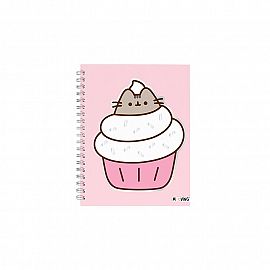 Cuaderno 16x21 espiral Tapa Dura 80 hjs. Pusheen