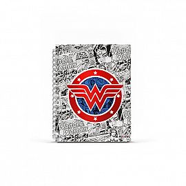 Cuaderno 16x21 espiral Tapa Dura 80 hjs. Wonder Woman